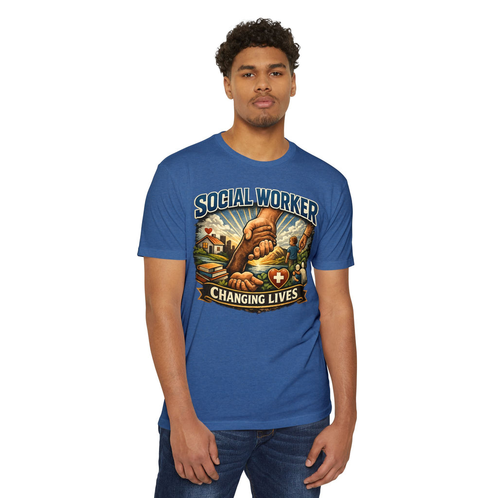 Social Worker T-Shirt — "Changing Lives" Graphic Tee for Caregivers & Advocates