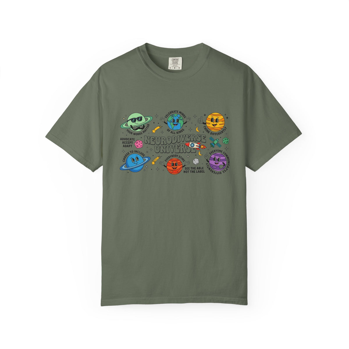 Neurodiverse Universe Wide Shirt, Autism Acceptance Planets Tee, Inclusion Teacher Shirt, SPED Gift