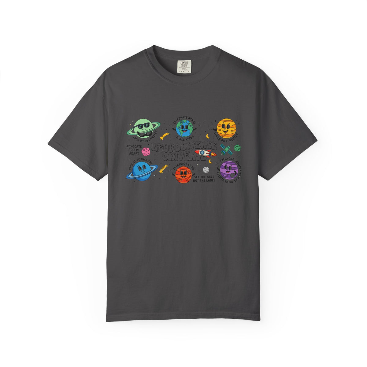 Neurodiverse Universe Wide Shirt, Autism Acceptance Planets Tee, Inclusion Teacher Shirt, SPED Gift