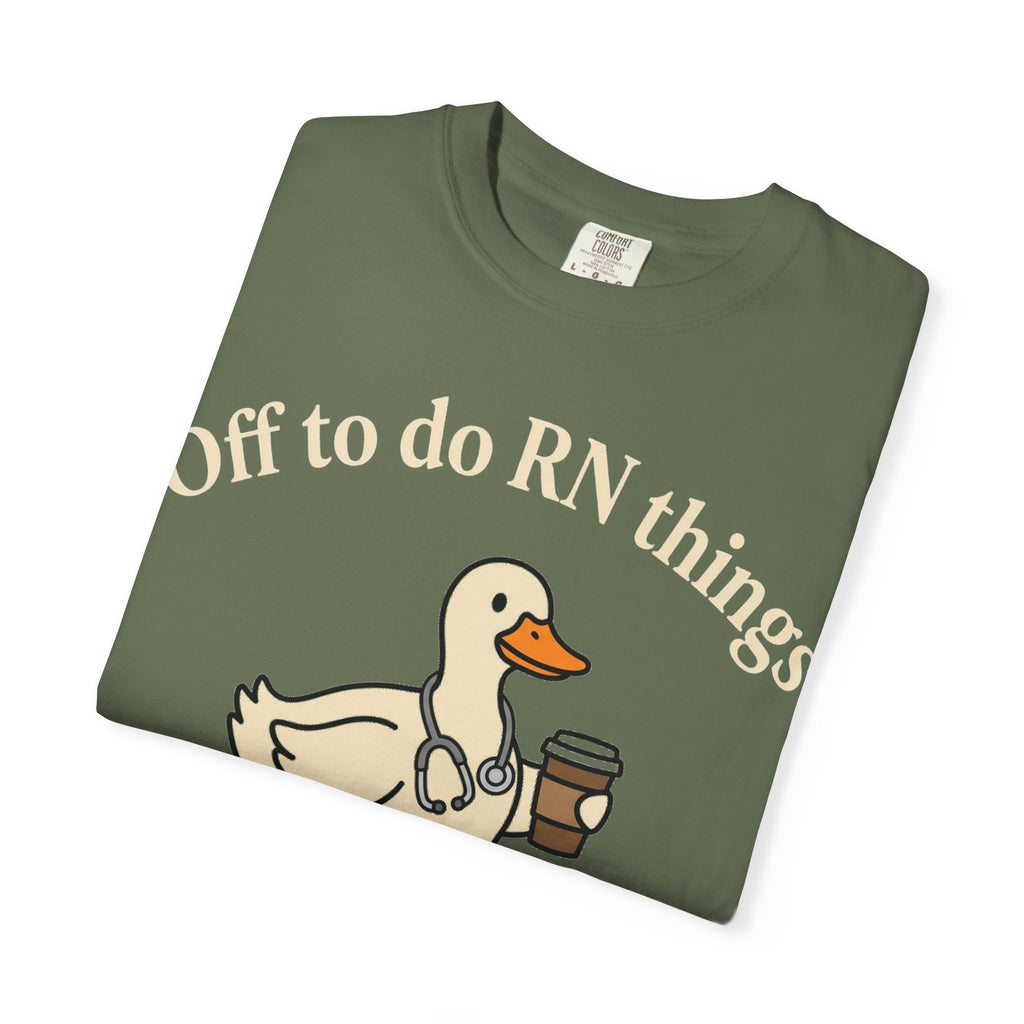 Off To Do RN Things Shirt, Funny Nurse Duck Coffee Tee, Stethoscope Duck Shirt, Nurse Gift