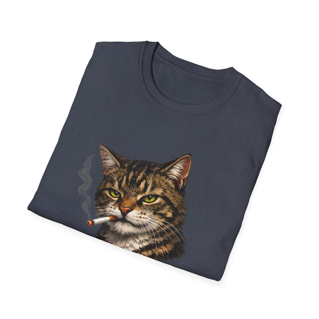 Smoking Cat T-Shirt — Retro Tabby Graphic Tee for Cat Lovers