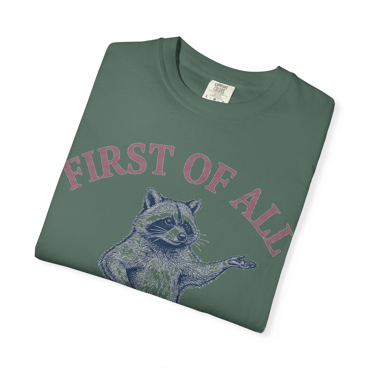 First Of All I'm A Delight Shirt, Funny Raccoon Tee, Sassy Vintage Engraving Shirt, Sarcastic Gift