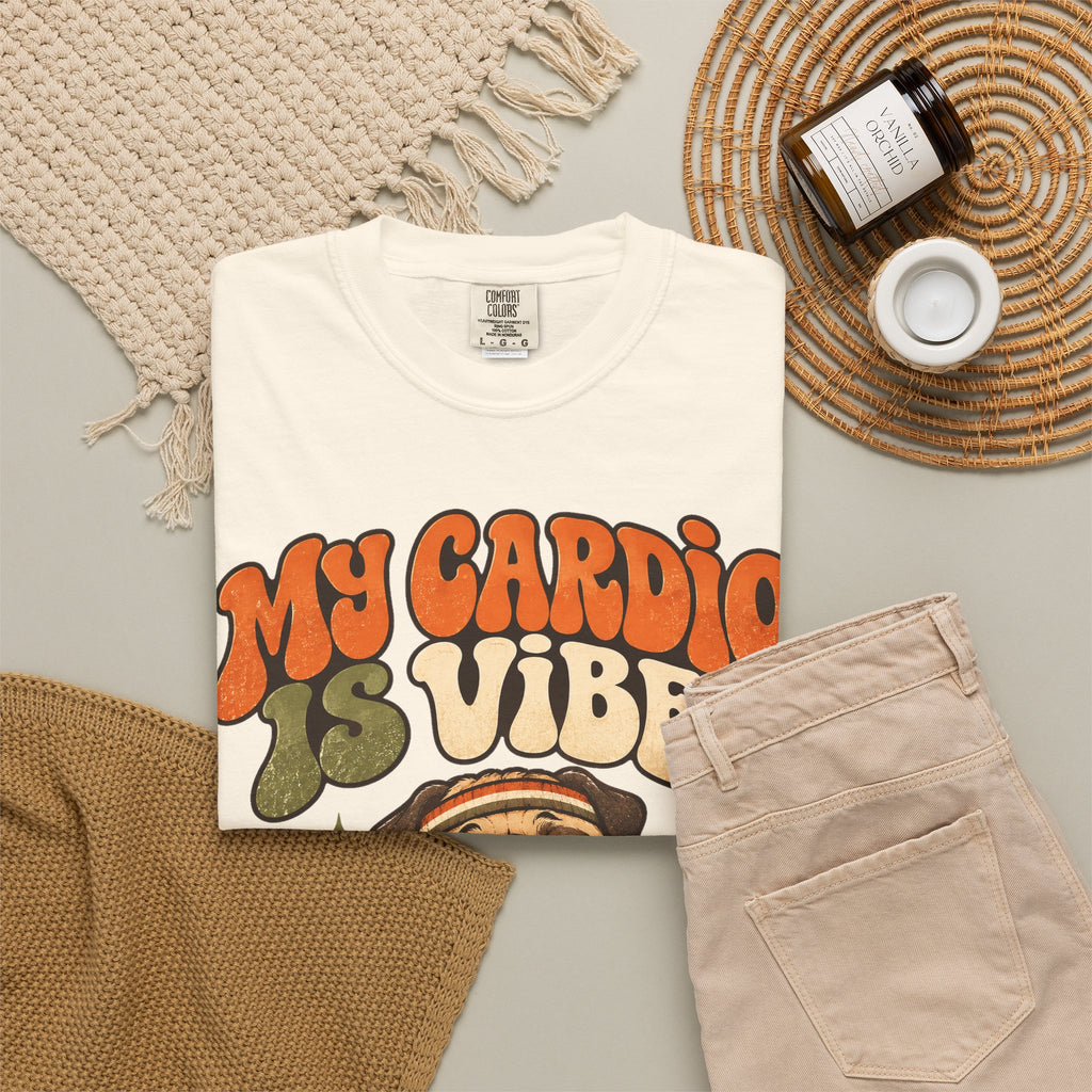 funny gym shirt My Cardio Is Vibes Shirt, Funny Graphic Shirt, Comfort Colors