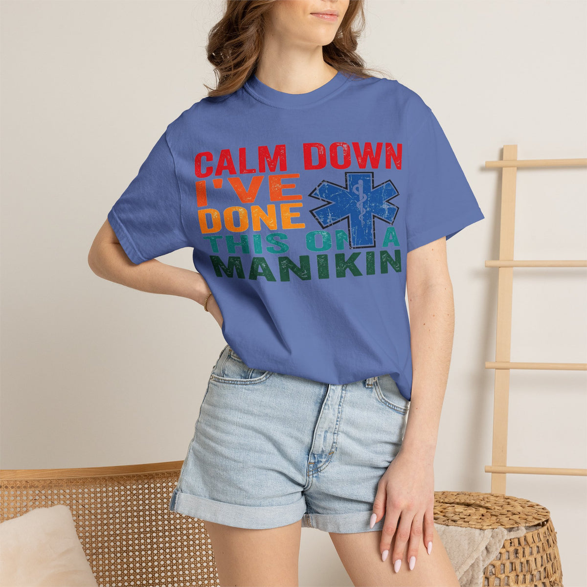 Calm Down I've Done This On A Manikin Shirt, Funny EMT Paramedic Tee, EMS Humor Shirt, Nursing Student Gift