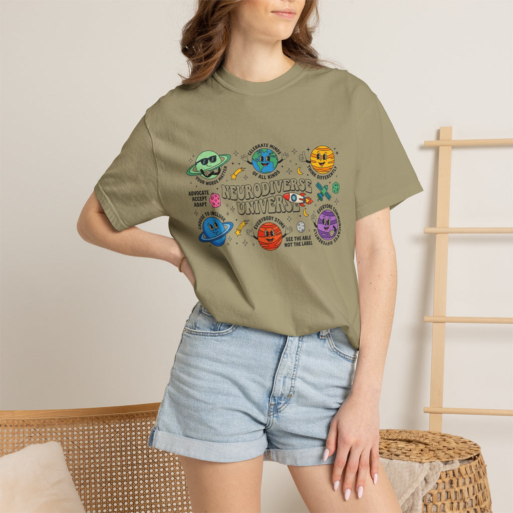 Neurodiverse Universe Wide Shirt, Autism Acceptance Planets Tee, Inclusion Teacher Shirt, SPED Gift