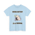Social Battery 2% & Thriving – Moon Ghost T-Shirt