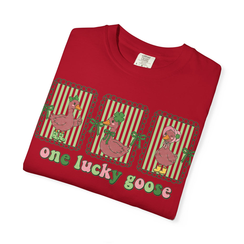 One Lucky Goose Shirt, St Patricks Day Goose Trio Tee, Funny Irish Shirt, Shamrock Gift