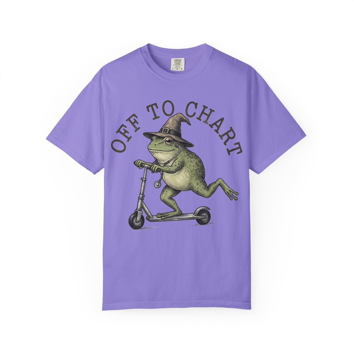 Off To Chart Bold Shirt, Engraved Frog Nurse Scooter Tee, Funny Night Shift Shirt, Nurse Gift