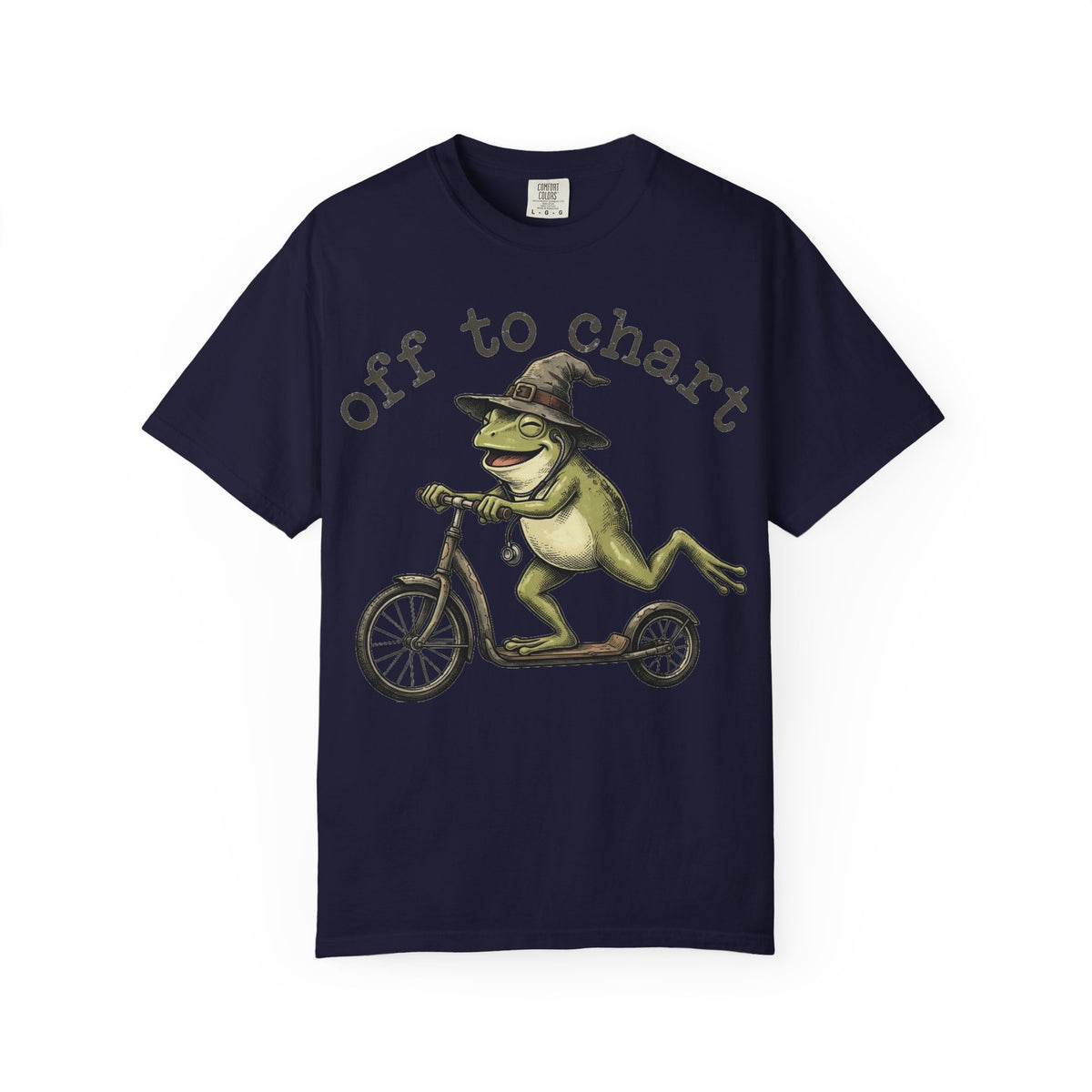 Off To Chart Grinning Frog Shirt, Nurse Frog Scooter Tee, Funny Charting Shirt, RN Gift