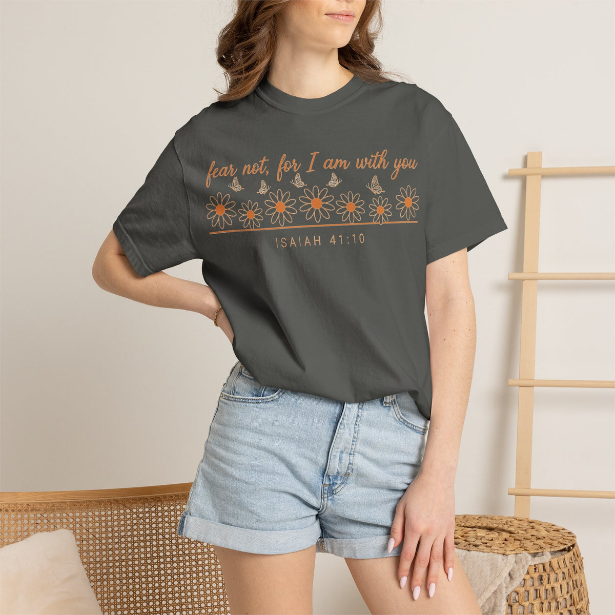 Fear Not For I Am With You Shirt, Isaiah 41:10 Daisy Tee, Christian Bible Verse Shirt, Faith Gift