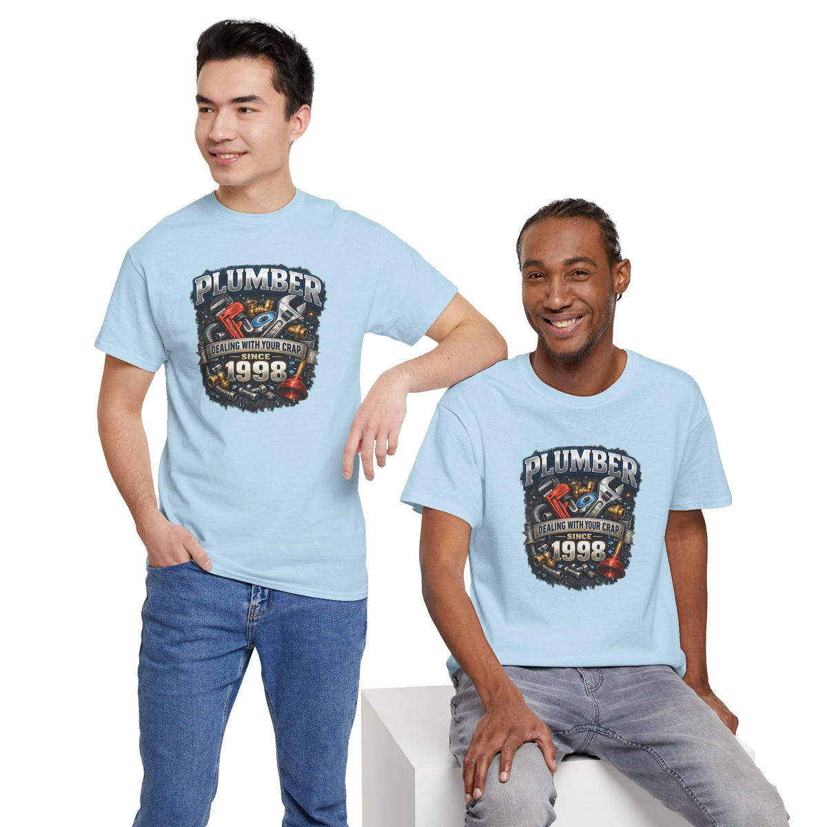Plumber Since 1998 T-Shirt – “Dealing With Your Crap” Vintage Tool Graphic Tee