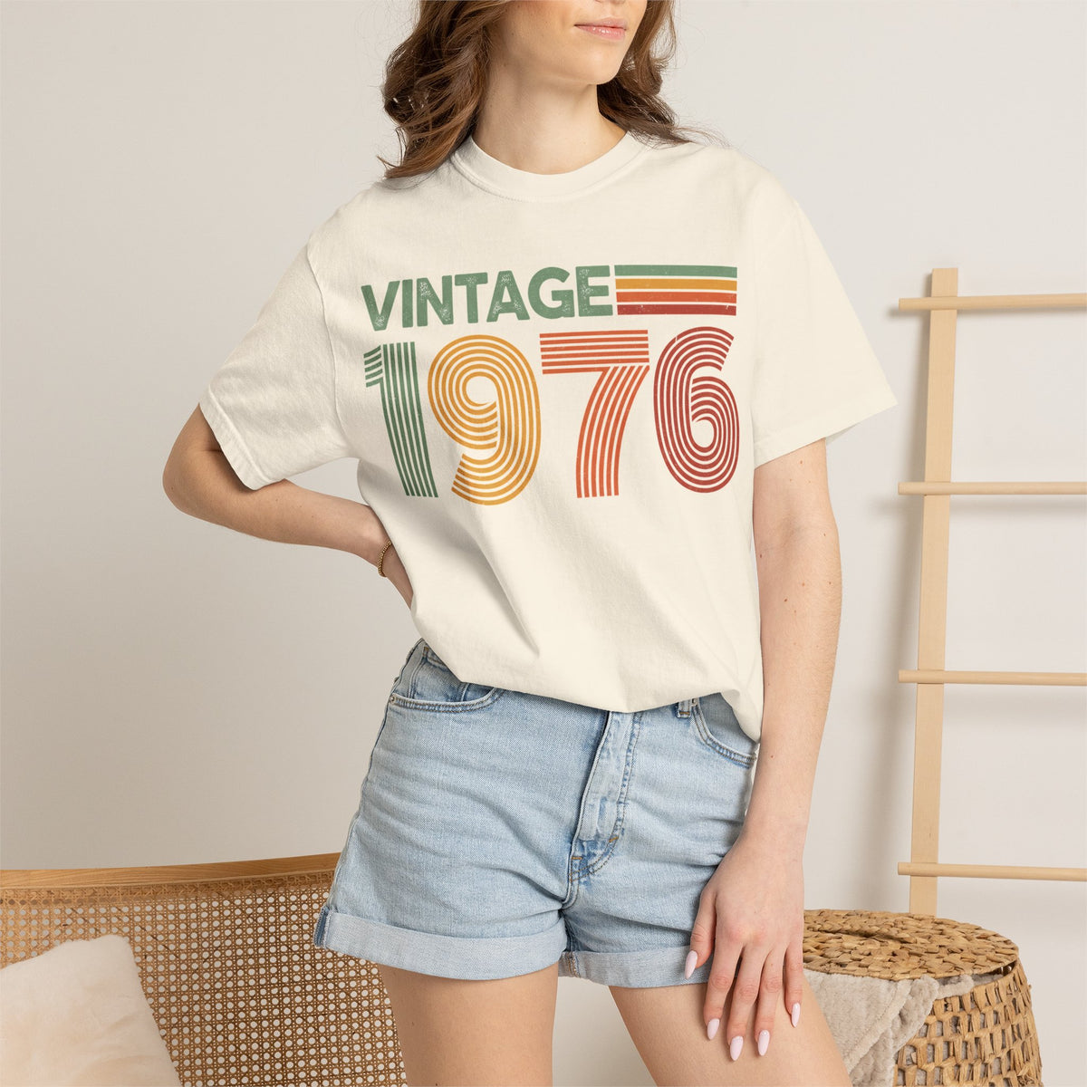 Vintage 1976 Classic Shirt, Seventies Stripe Birthday Tee, Born In 1976 Shirt, 50th Birthday Gift