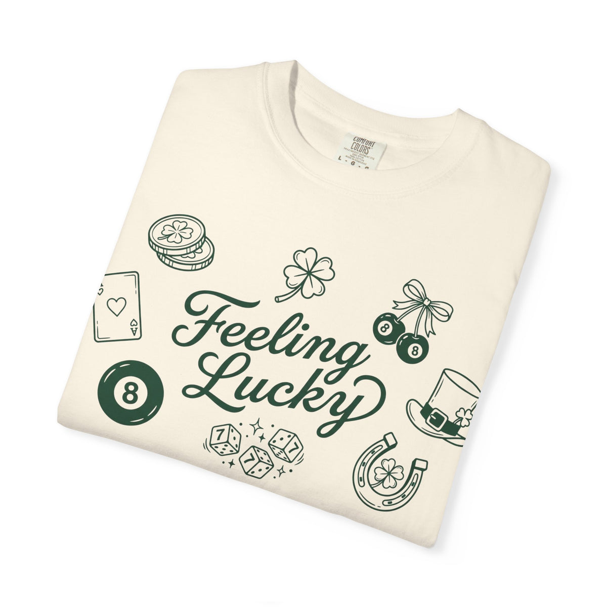 Feeling Lucky Shirt, St Patricks Day Charms Tee, Green Clover Dice Shirt, Lucky Charm Gift