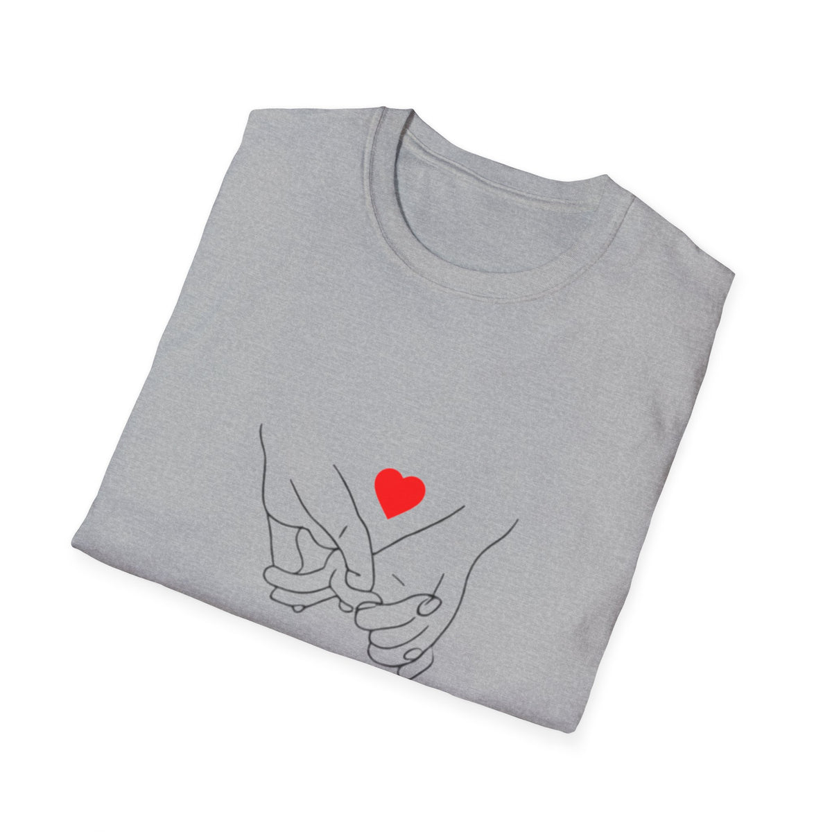 Heart In Hands Shirt, Minimal Line Art Love Tee, Thoughtful Gift