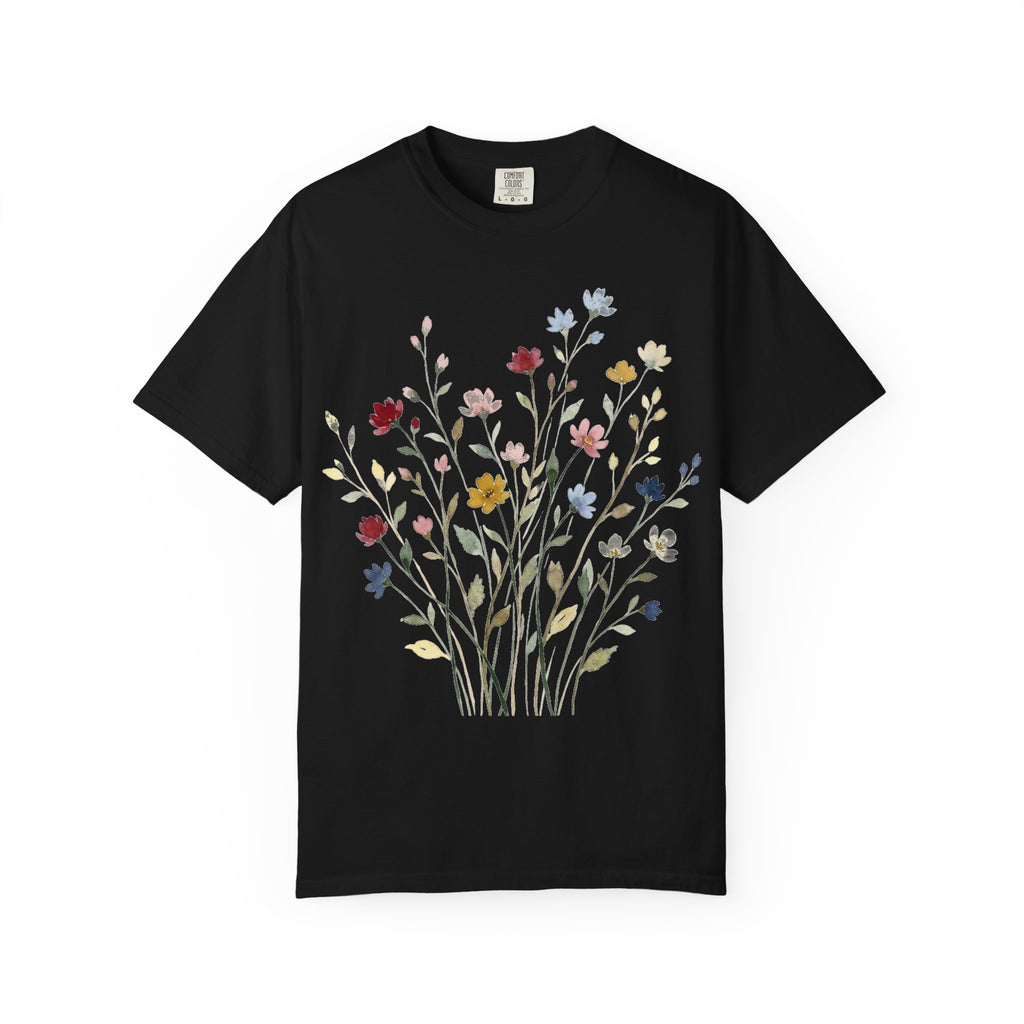Watercolor Wildflower Spray Shirt, Painted Meadow Bouquet Tee, Cottagecore Floral Shirt, Garden Gift