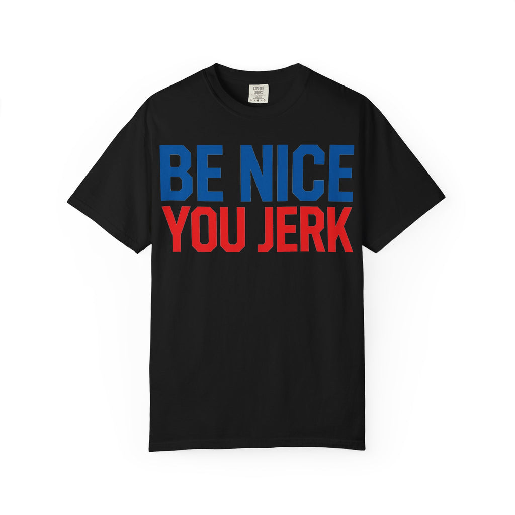 Be Nice You Jerk Shirt, Funny Sarcastic Quote Tee, Bold Retro Typography Shirt, Snarky Gift