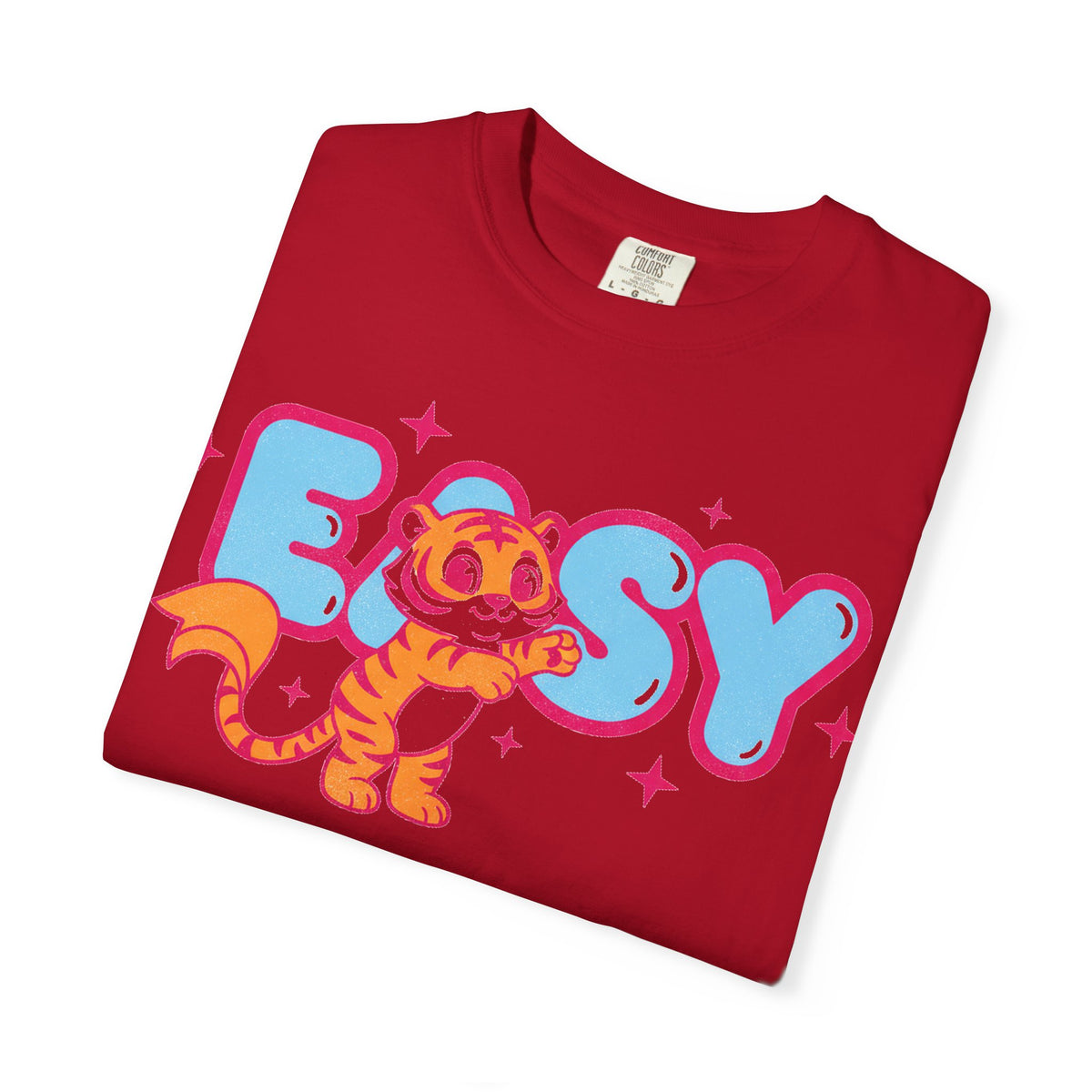 Easy Tiger Centre Cub Shirt, Y2K Retro Bubble Tiger Tee, Pink Sparkle Shirt, Funny Flirty Gift