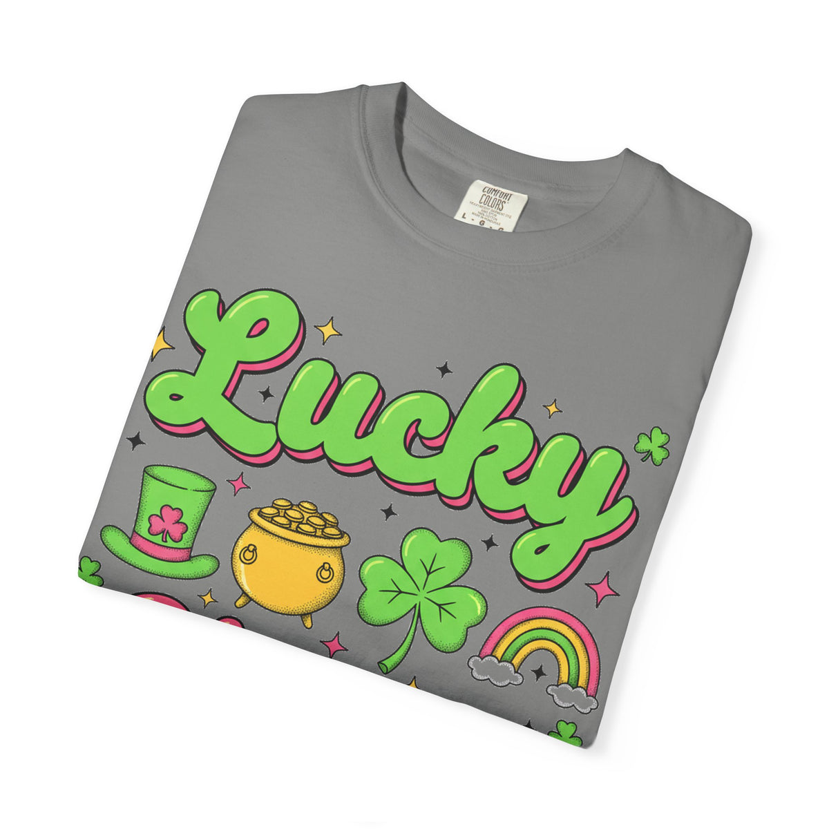 Lucky Charm Pink Shirt, Groovy St Patricks Day Tee, Rainbow Clover Shirt, Irish Gift