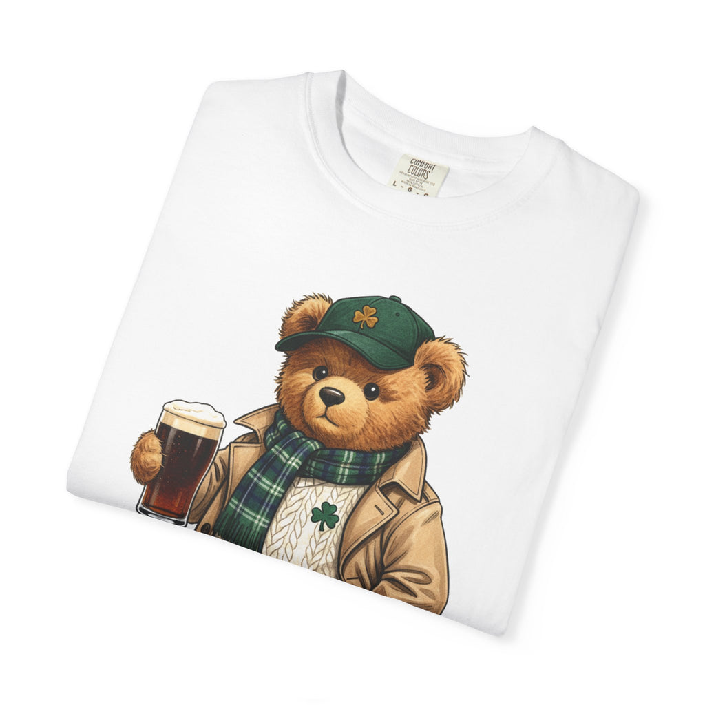 Irish Teddy Bear Trench Coat Shirt, Flat Cap Bear Stout Pint Tee, St Patricks Day Shirt, Irish Gift