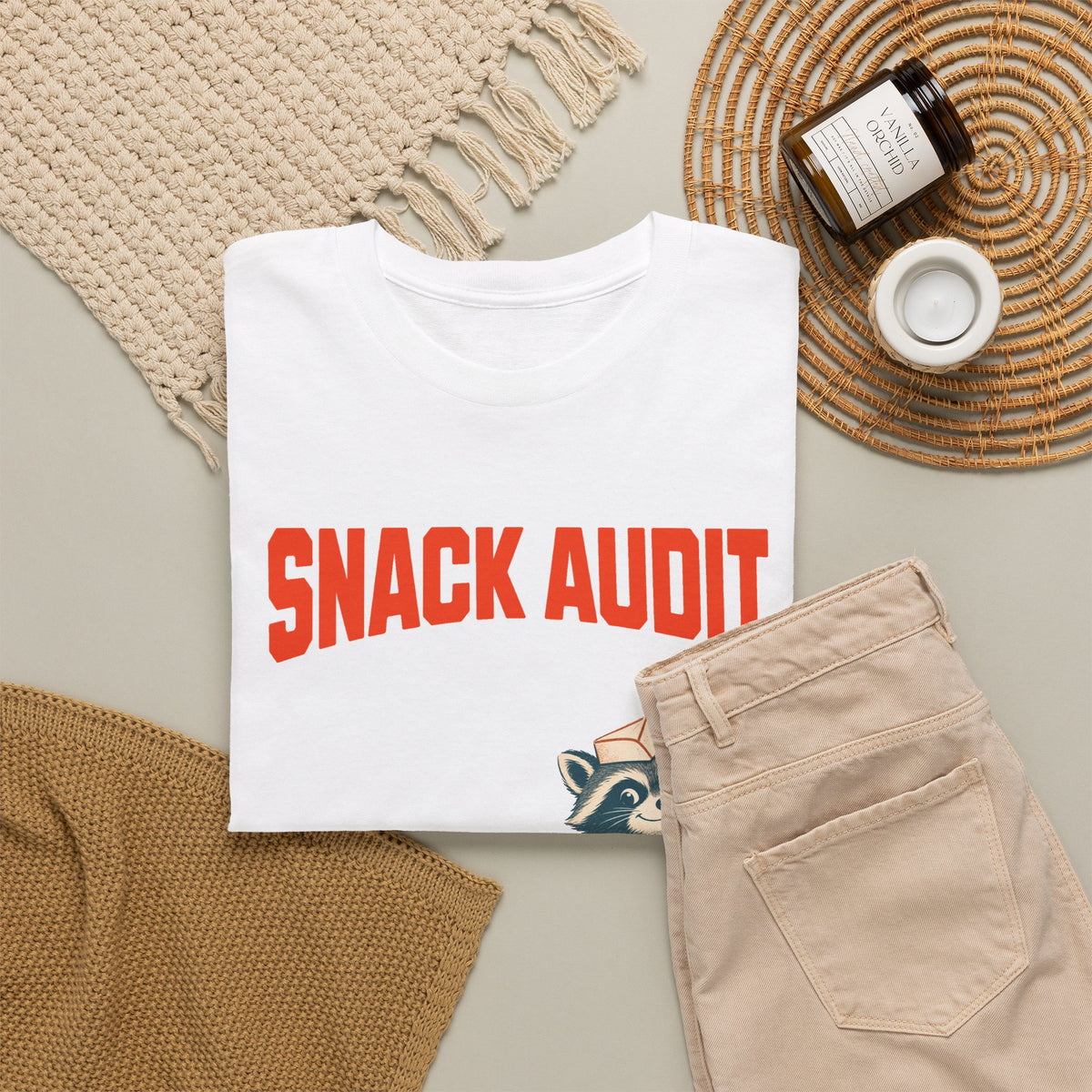 Snack Audit Raccoon T-Shirt | Every Crumb Counts Graphic Tee
