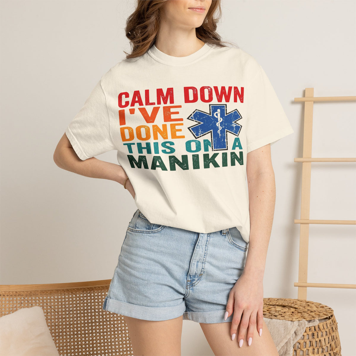 Calm Down I've Done This On A Manikin Shirt, Funny EMT Paramedic Tee, EMS Humor Shirt, Nursing Student Gift