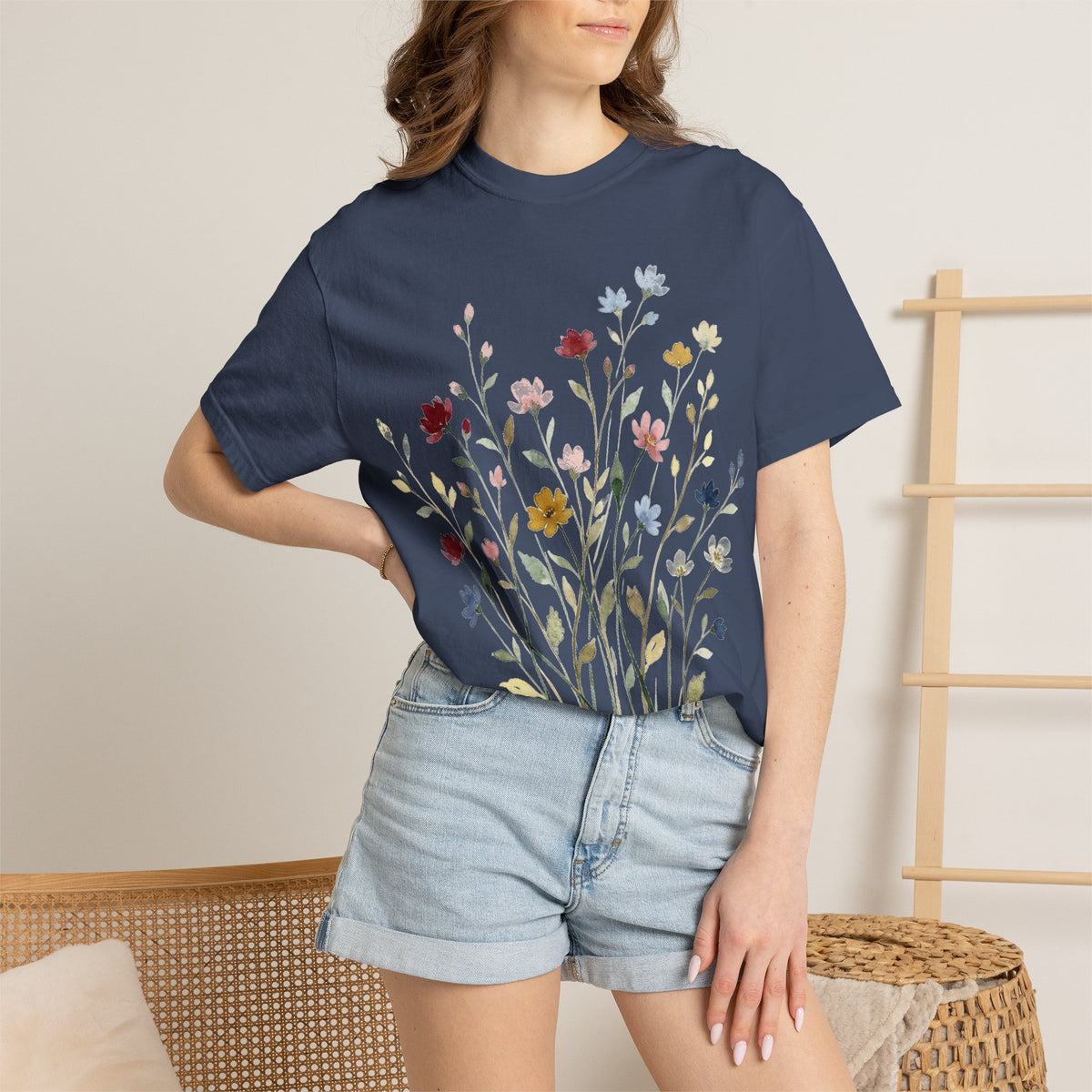 Watercolor Wildflower Spray Shirt, Painted Meadow Bouquet Tee, Cottagecore Floral Shirt, Garden Gift