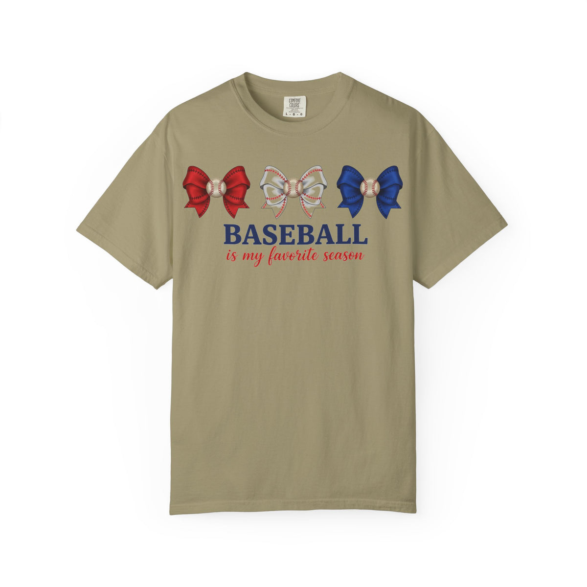 Baseball Is My Favorite Season Shirt, Red White Blue Bows Tee, Baseball Mama Shirt, Opening Day Gift