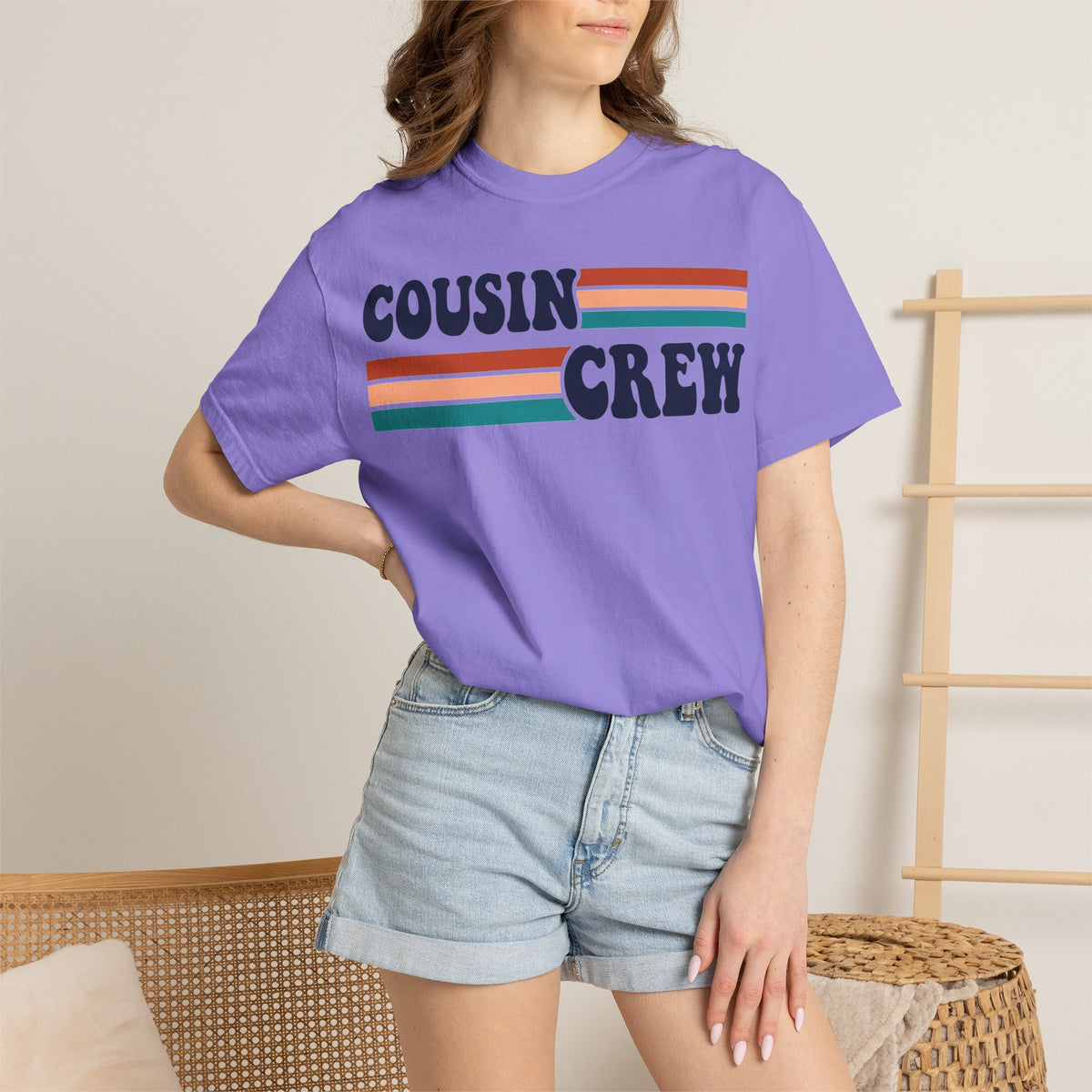 Cousin Crew Retro Stripe Shirt, Vintage Matching Family Tee, Cousin Reunion Shirt, Family Gift