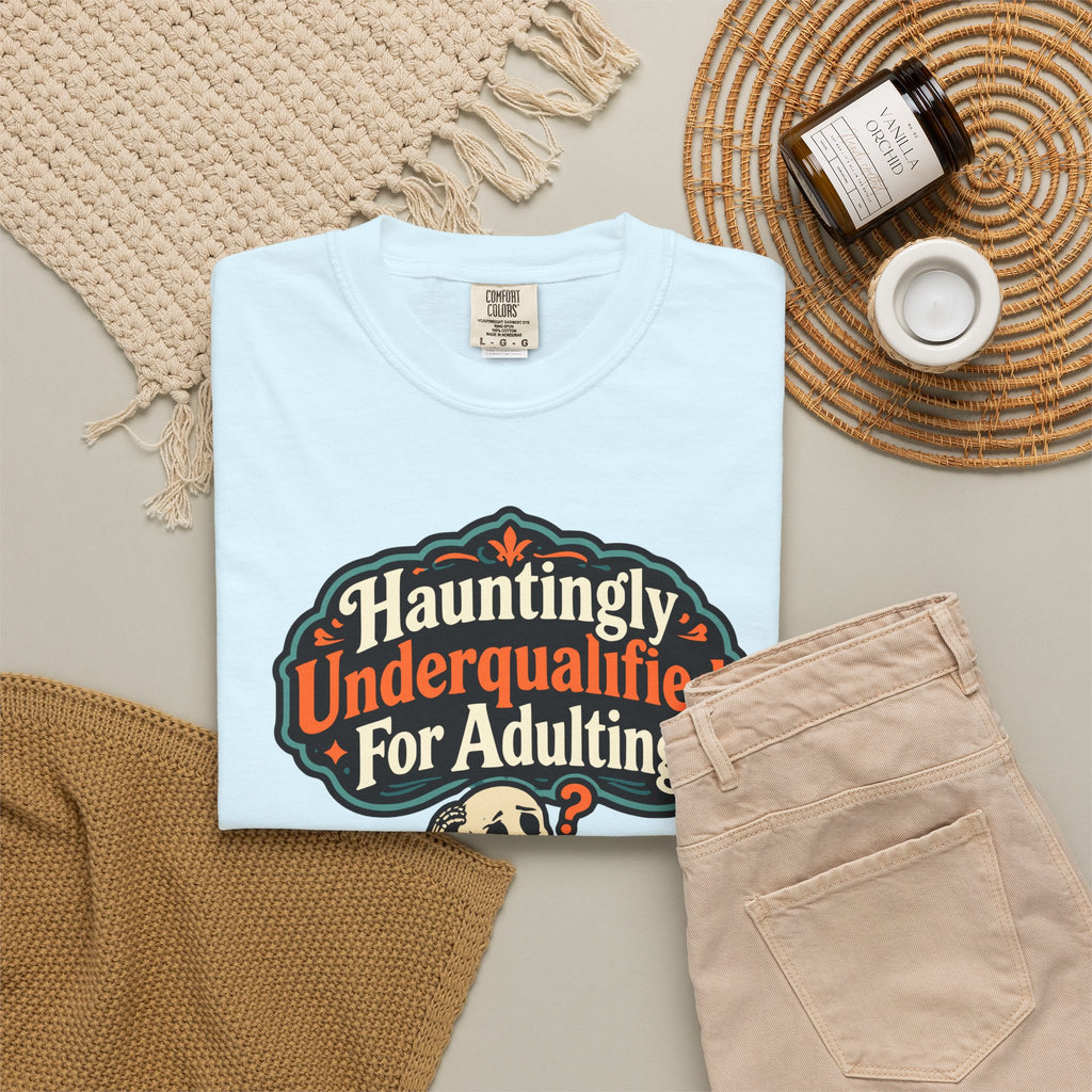 Hauntingly Underqualified For Adulting Halloween Shirt, Funny Skeleton Tee