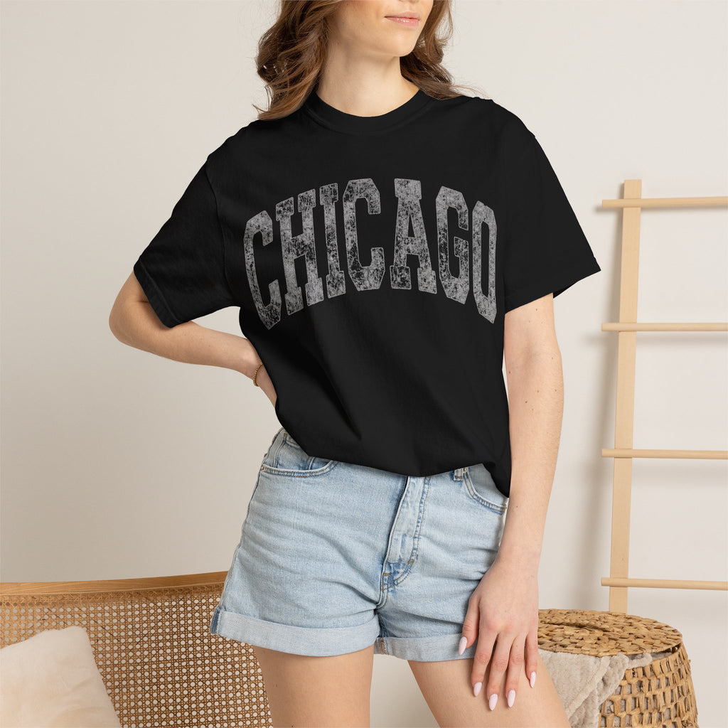 Chicago Vintage Shirt, Distressed Varsity Chicago Tee, Illinois Home City Shirt, Chicago Gift
