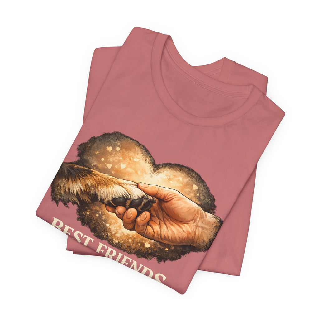 Best Friends Paw & Human T-Shirt — "Best Friends" Pet Lover Tee