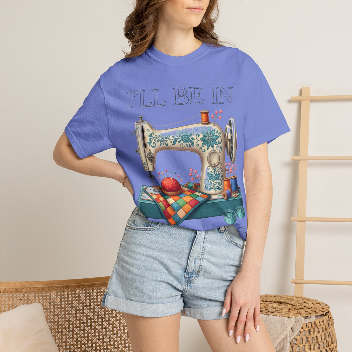 I'll Be In My Office Cream Sewing Machine Shirt, Quilter Humor Tee, Vintage Seamstress Shirt, Sewing Gift