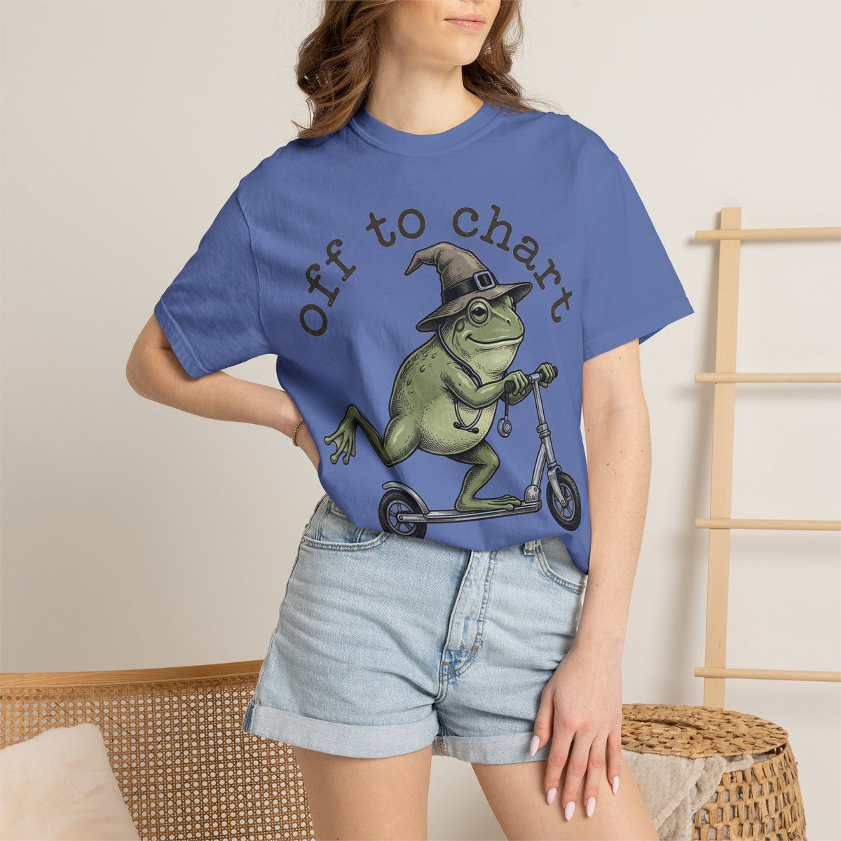 Off To Chart Etched Frog Shirt, Vintage Nurse Frog Scooter Tee, Charting Humor Shirt, RN Gift