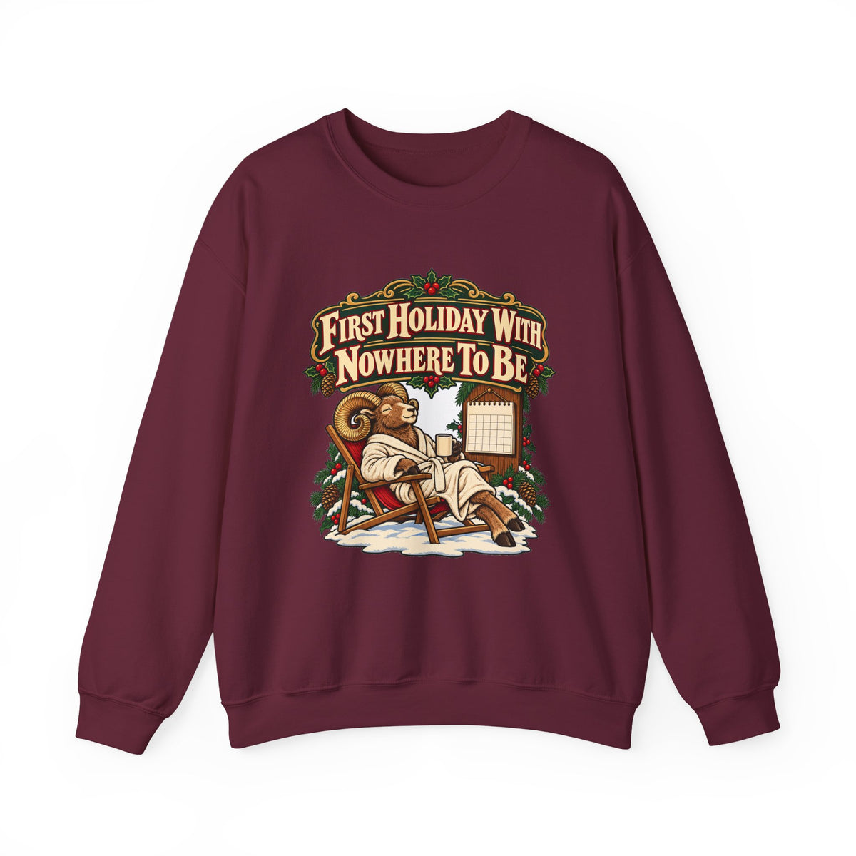 Funny Retirement Christmas Sweatshirt First Holiday With Nowhere To Be Shirt, Funny Holiday Gift Tee, Christmas Gift Idea