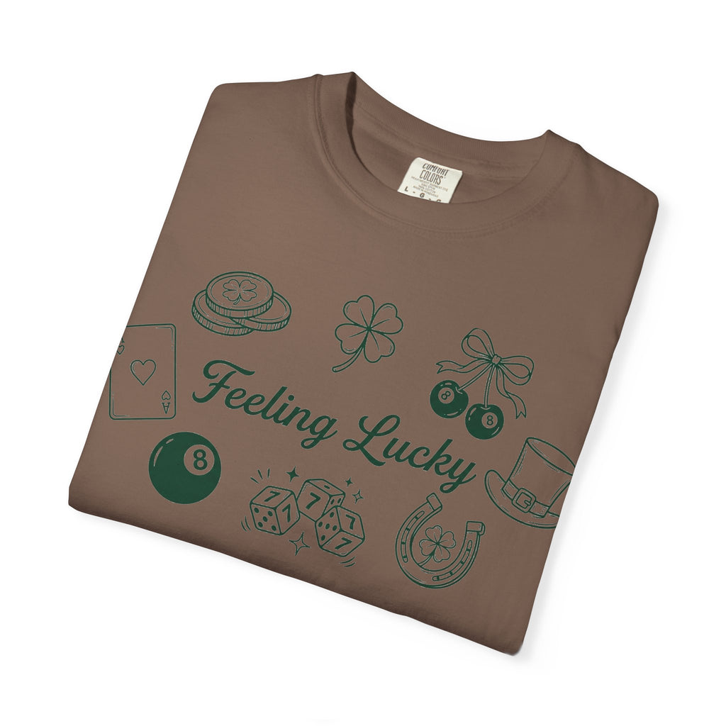 Feeling Lucky Wide Charms Shirt, St Patricks Clover Dice Tee, Green Luck Shirt, Irish Gift