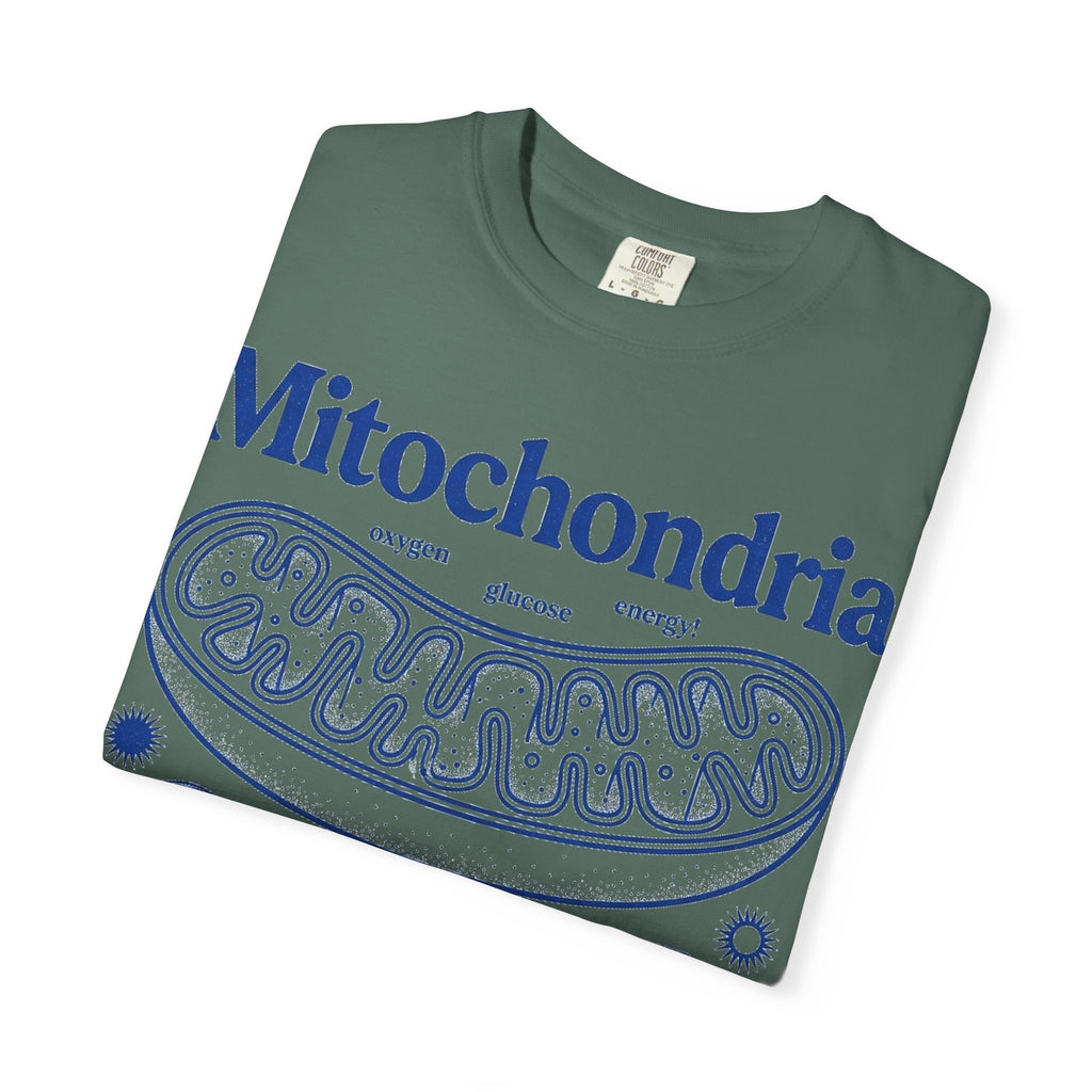Mitochondria Powering Life Since Forever Tall Shirt, Retro Biology Poster Tee, Science Teacher Shirt, Nerd Gift