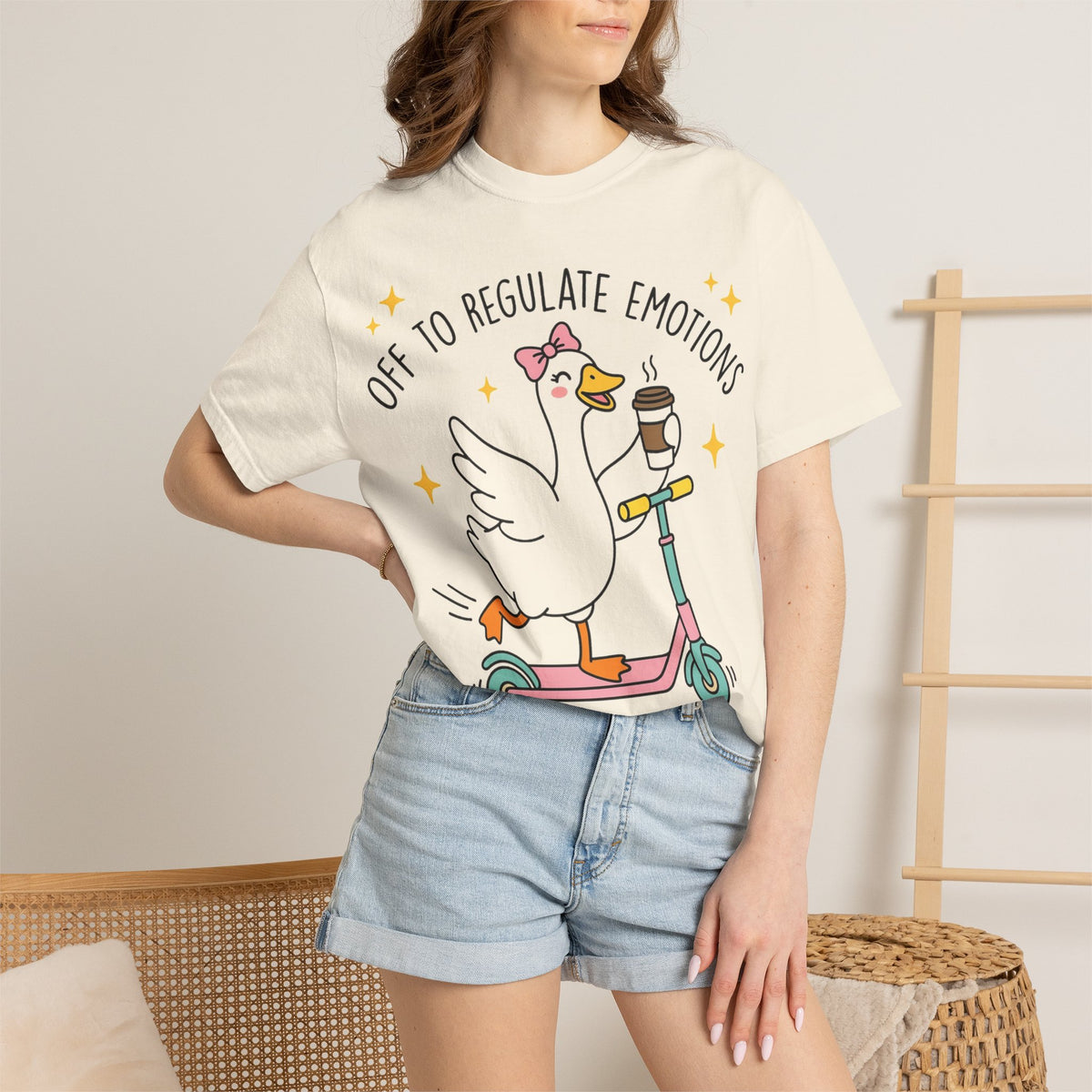 Off To Regulate Emotions Wide Shirt, Scooter Goose Coffee Tee, Funny Mental Health Shirt, Counselor Gift