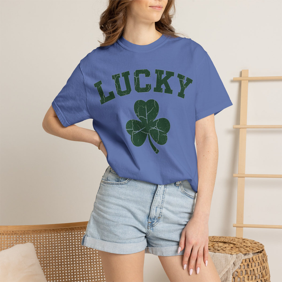 Lucky Big Shamrock Shirt, Bold Varsity Clover Tee, St Patricks Day Shirt, Irish Gift