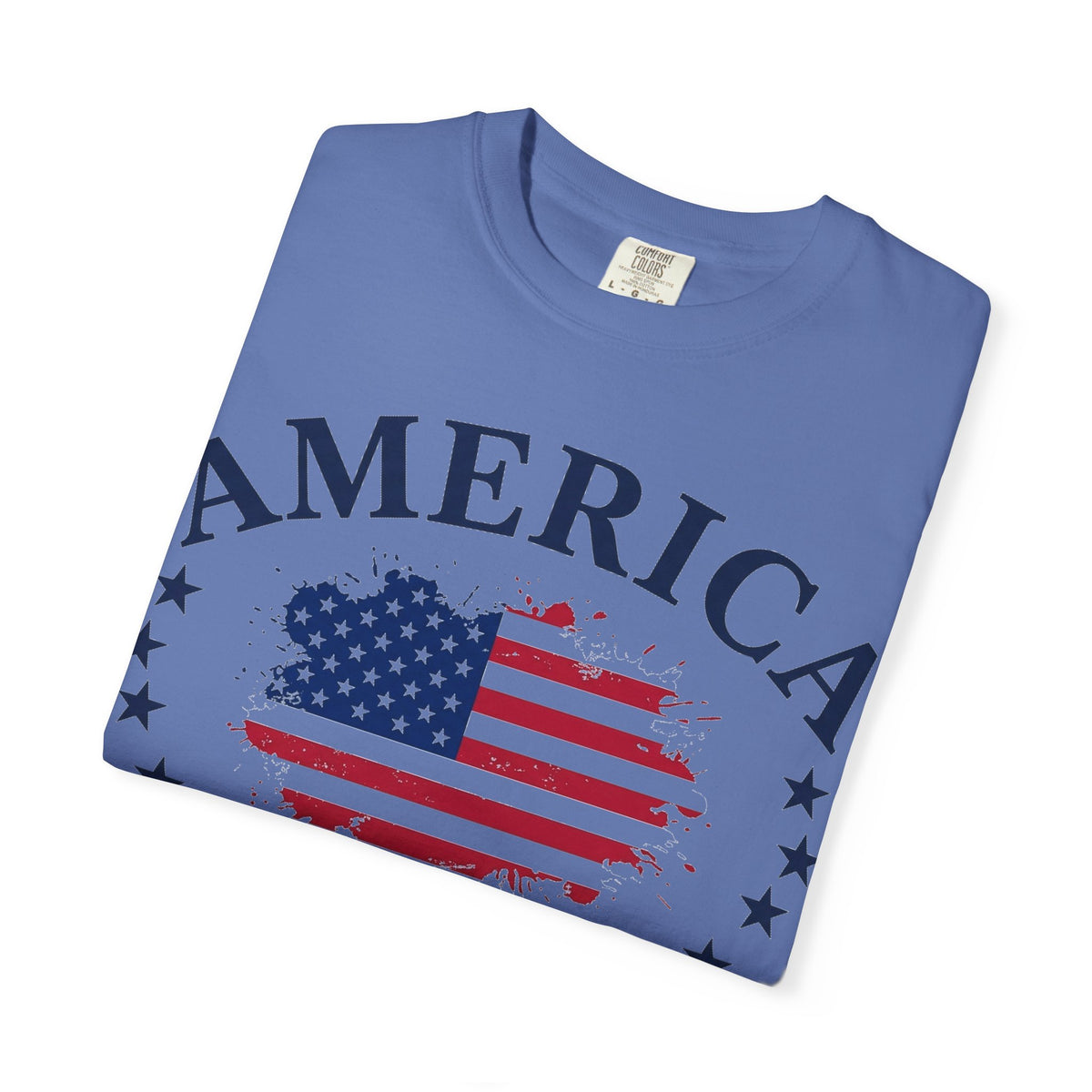 America 1776 2026 Wide Flag Shirt, Patriotic Star Border Tee, Distressed USA Flag Shirt, July 4th Gift