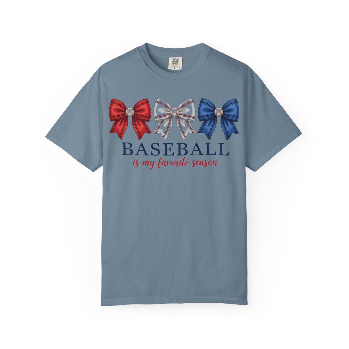 Baseball Is My Favorite Season Tee, Small Bow Trio Baseball Shirt, Coquette Sports Mom Shirt, Game Day Gift
