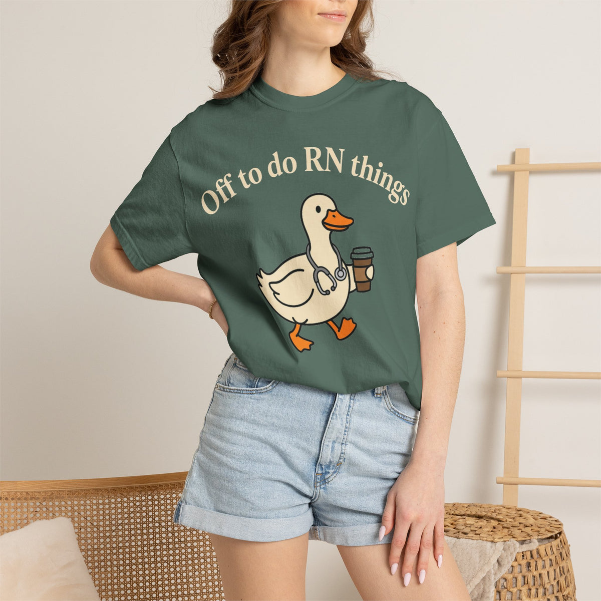 Off To Do RN Things Shirt, Funny Nurse Duck Coffee Tee, Stethoscope Duck Shirt, Nurse Gift