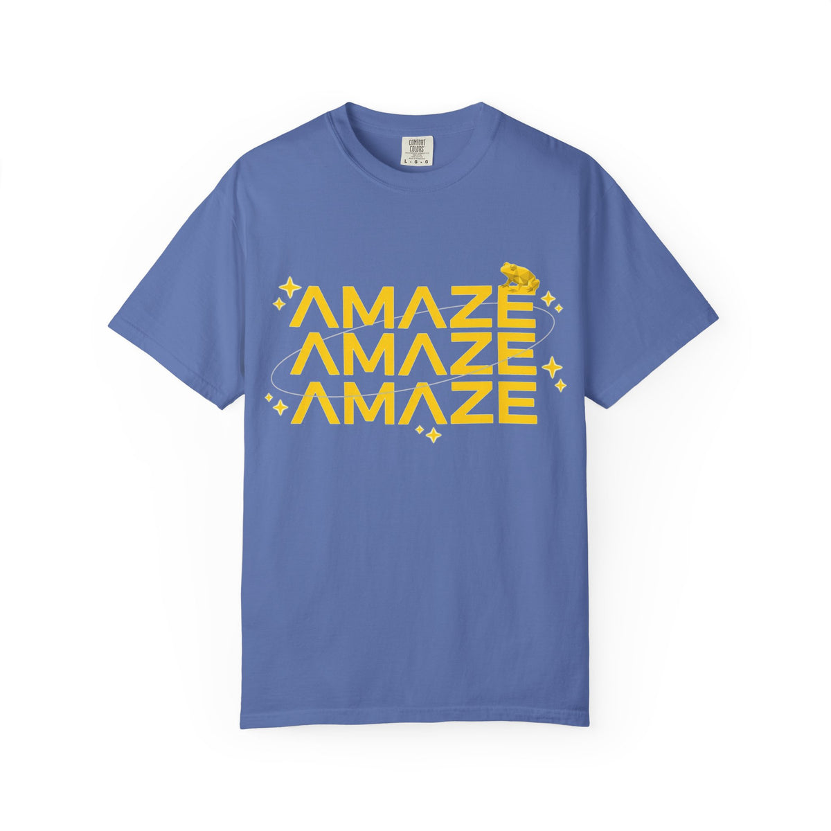 Amaze Amaze Amaze Shirt, Retro Stacked Type Tee, Tiny Frog Graphic Shirt, Funny Minimal Gift