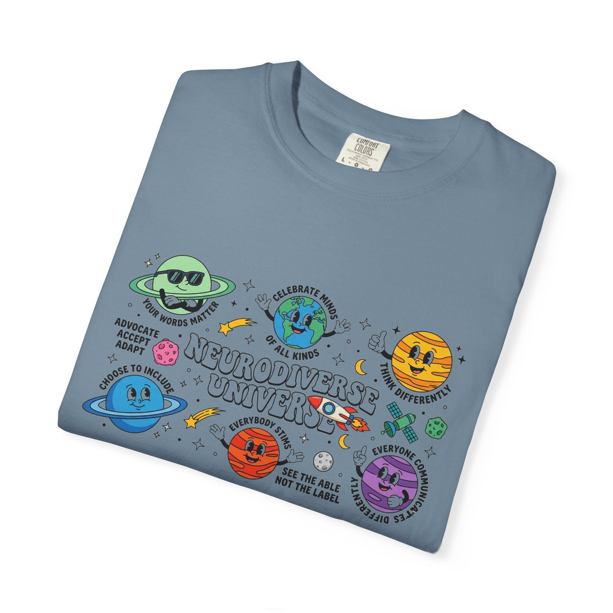 Neurodiverse Universe Wide Shirt, Autism Acceptance Planets Tee, Inclusion Teacher Shirt, SPED Gift