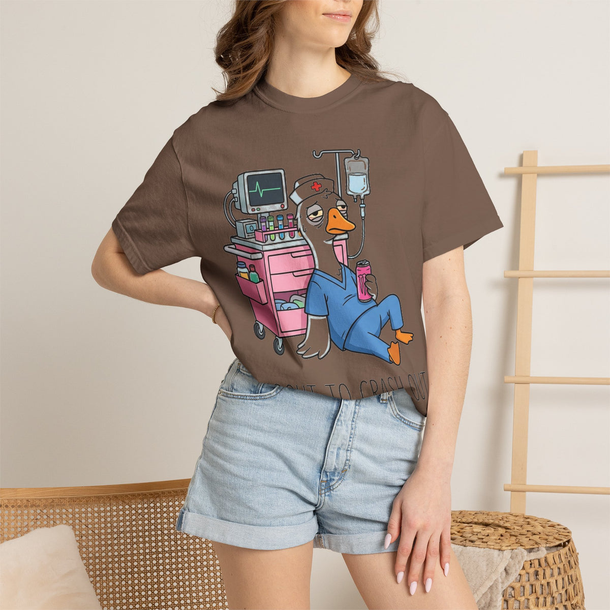 I'm About To Crash Out Shirt, Funny Night Shift Goose Nurse Tee, Burnt Out RN Shirt, Nurse Gift