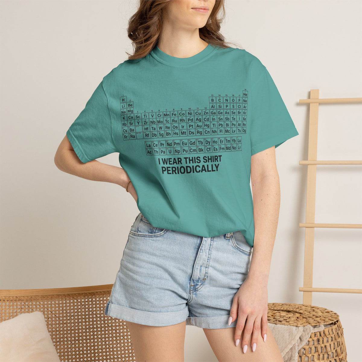 I Wear This Shirt Periodically Shirt, Funny Periodic Table Chemistry Tee, Science Teacher Shirt, Nerd Gift