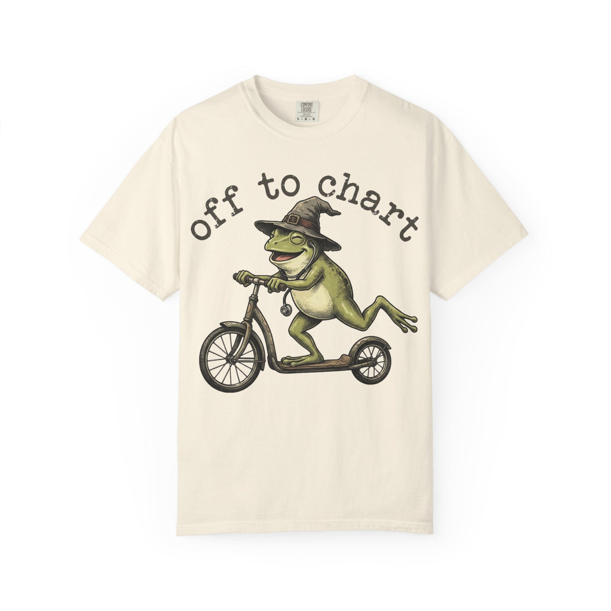 Off To Chart Grinning Frog Shirt, Nurse Frog Scooter Tee, Funny Charting Shirt, RN Gift
