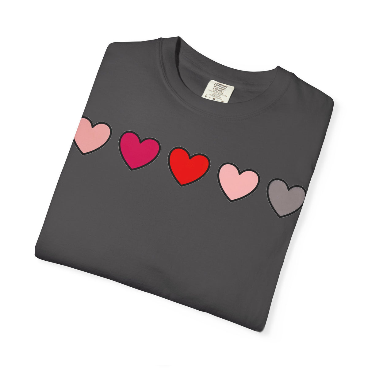 Row Of Hearts Shirt, Minimal Pink Heart Line Tee, Simple Valentine Shirt, Galentines Gift