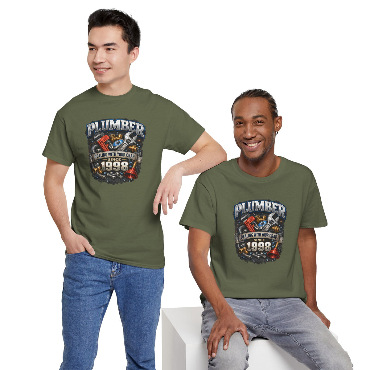 Plumber Since 1998 T-Shirt – “Dealing With Your Crap” Vintage Tool Graphic Tee