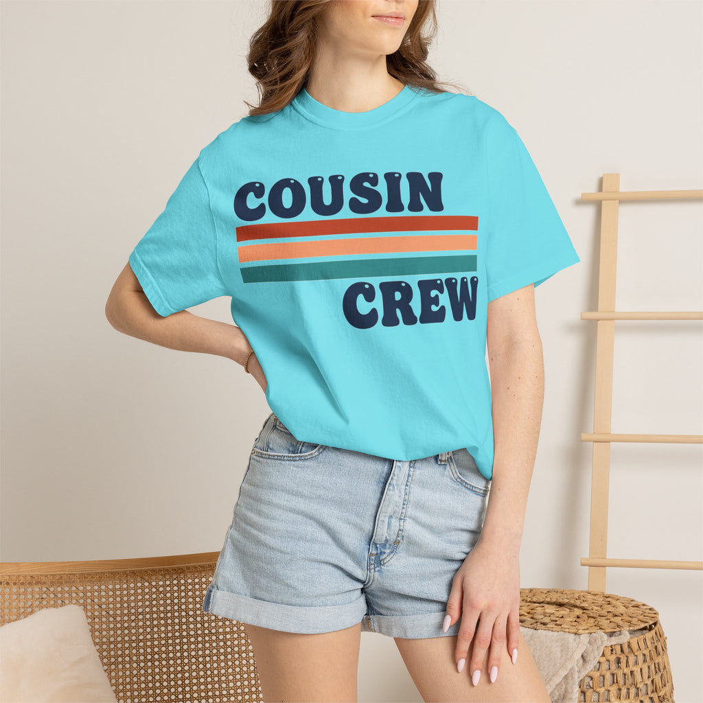 Cousin Crew Stacked Stripe Shirt, Vintage Stripe Family Tee, Matching Cousin Shirt, Reunion Gift