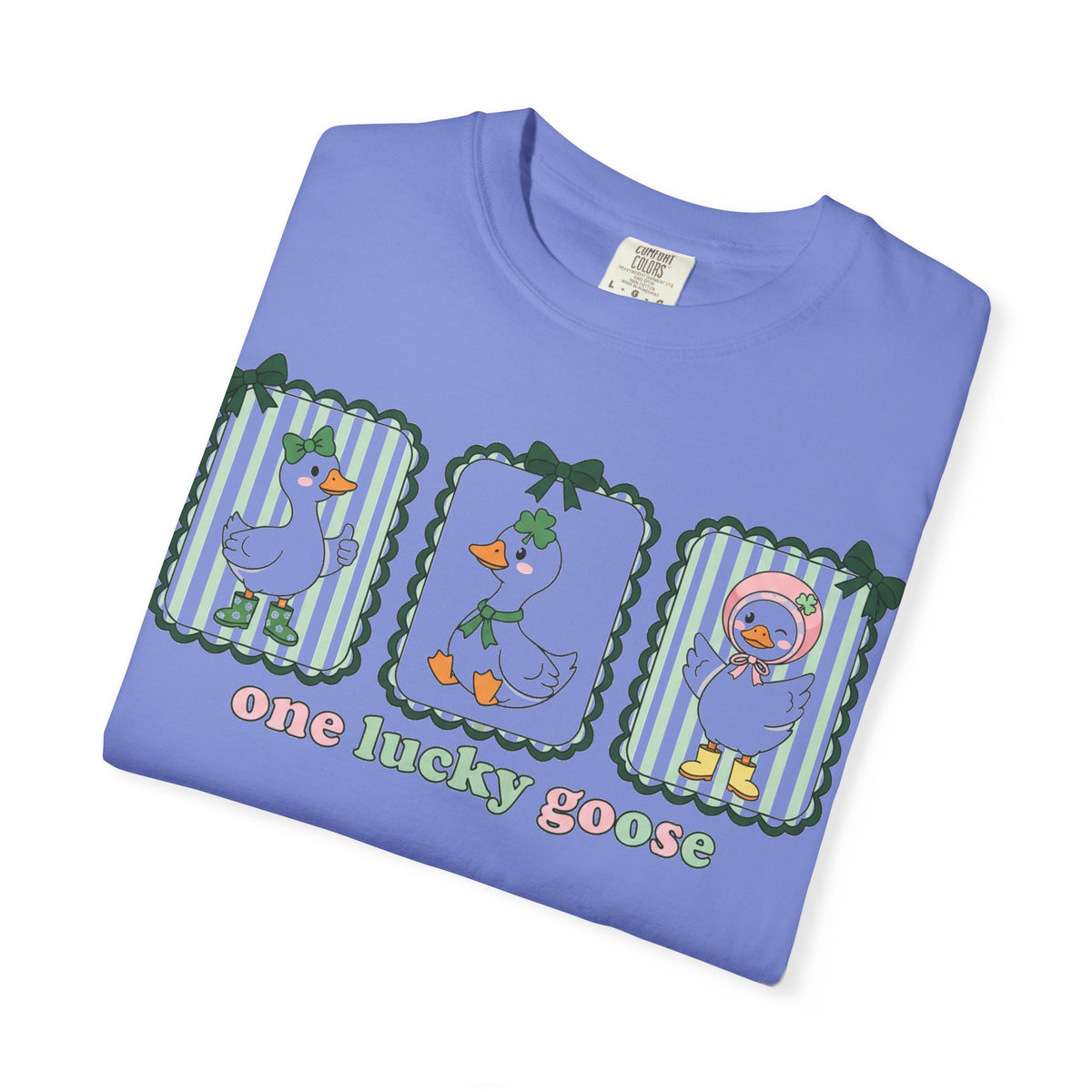 One Lucky Goose Tall Shirt, Three Panel Irish Goose Tee, Cute St Patricks Day Shirt, Shamrock Gift